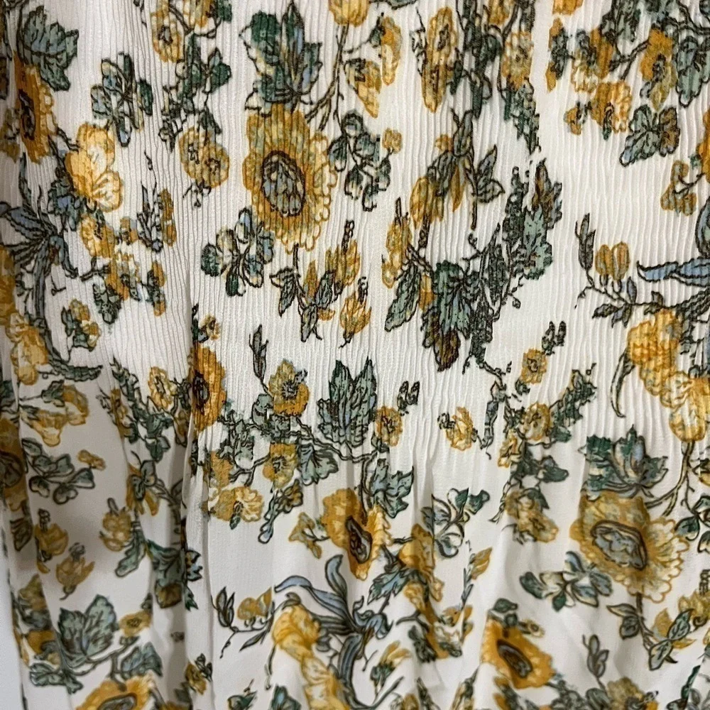 Max Studio Elastic Waist Sunflower Print Lined Skirt Size Small